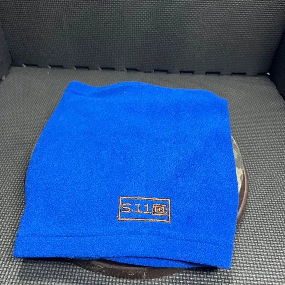 5.11 Tactical Blue Fleece Neck Gaiter Adjustable Drawstring Warm Outdoor Gear